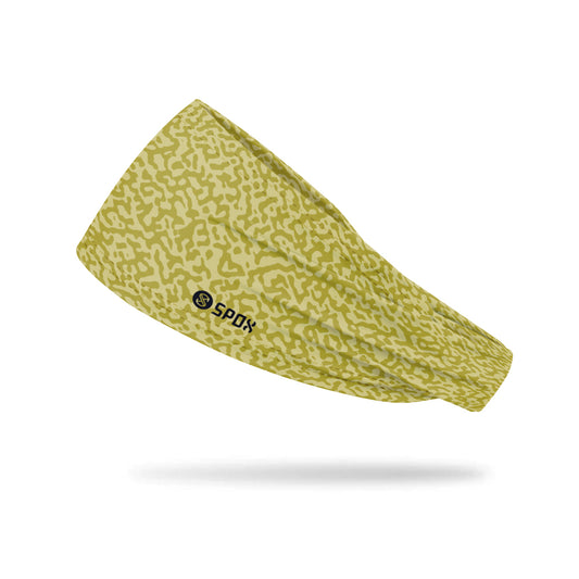 [Leopard Cross Yellow] Sweat-Wicking Sports Headband